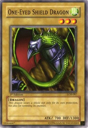 One-Eyed Shield Dragon (Common) (LOB-087) - The Legend of Blue Eyes White Dragon 1st Edition