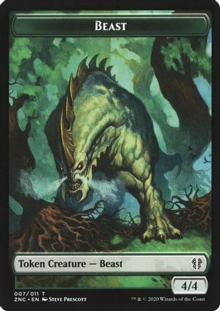 Beast // Saproling Double-Sided Token (ZNC-7 // 9) [Commander: Zendikar Rising]