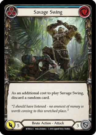 Savage Swing (Blue) (WTR022) - Welcome to Rathe 1st Edition Rainbow Foil