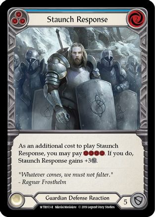 Staunch Response (Blue) (WTR053) - Welcome to Rathe Unlimited Edition Rainbow Foil