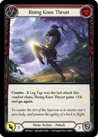 Rising Knee Thrust (Red) (WTR104) - Welcome to Rathe Unlimited Edition Rainbow Foil