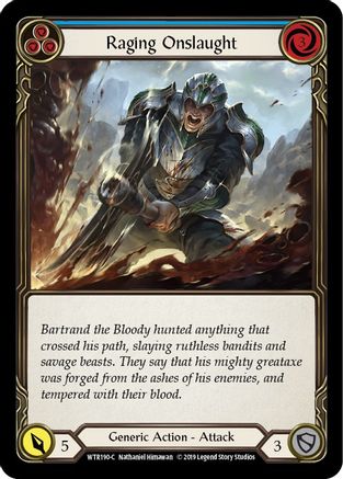 Raging Onslaught (Blue) (WTR190) - Welcome to Rathe Unlimited Edition Rainbow Foil