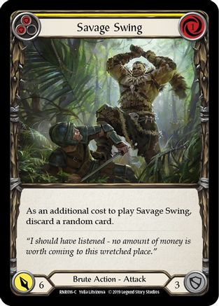 Savage Swing (Yellow) (RNR016) - Hero Deck: Rhinar 1st Edition