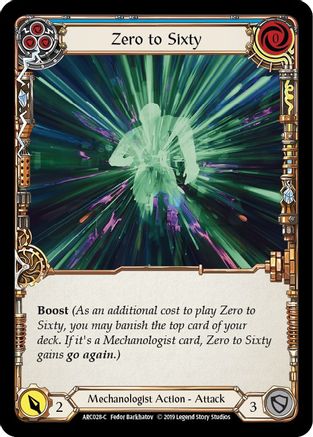 Zero to Sixty (Blue) (ARC028) - Arcane Rising Unlimited Edition Rainbow Foil