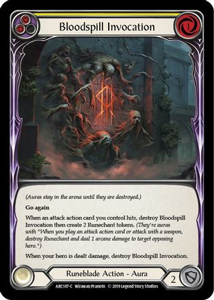 Bloodspill Invocation (Yellow) (ARC107) - Arcane Rising Unlimited Edition Rainbow Foil