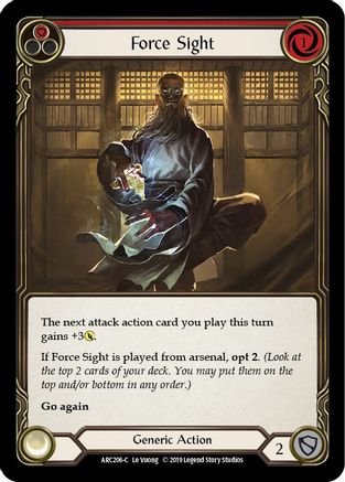 Force Sight (Red) (ARC206) - Arcane Rising 1st Edition Rainbow Foil