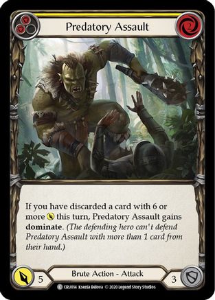 Predatory Assault (Yellow) (CRU014) - Crucible of War Unlimited Edition Rainbow Foil