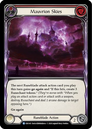 Mauvrion Skies (Red) (CRU145) - Crucible of War 1st Edition Rainbow Foil