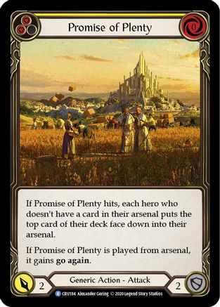 Promise of Plenty (Yellow) (CRU184) - Crucible of War Unlimited Edition Rainbow Foil