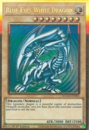 Blue-Eyes White Dragon (Premium Gold Rare) (MAGO-EN001) - Maximum Gold 1st Edition