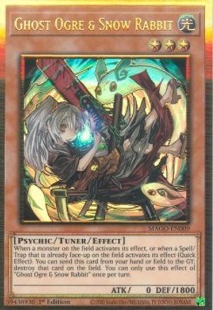 Ghost Ogre & Snow Rabbit (Alternate Art) (Premium Gold Rare) (MAGO-EN009) - Maximum Gold 1st Edition