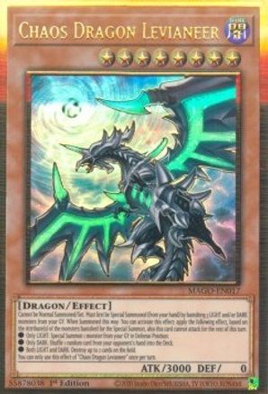 Chaos Dragon Levianeer (Alternate Art) (Premium Gold Rare) (MAGO-EN017) - Maximum Gold 1st Edition
