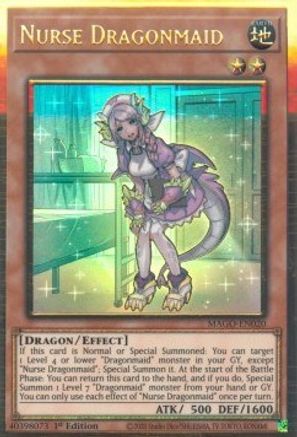 Nurse Dragonmaid (Premium Gold Rare) (MAGO-EN020) - Maximum Gold 1st Edition