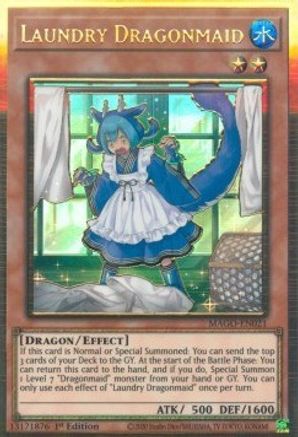 Laundry Dragonmaid (Premium Gold Rare) (MAGO-EN021) - Maximum Gold 1st Edition
