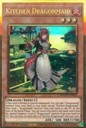 Kitchen Dragonmaid (Premium Gold Rare) (MAGO-EN022) - Maximum Gold 1st Edition