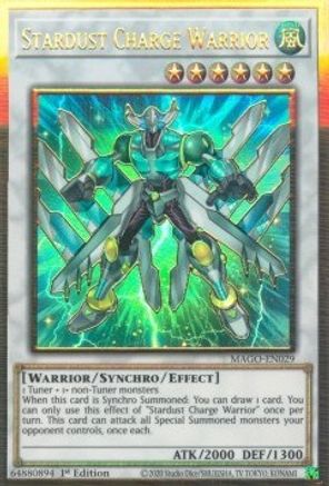 Stardust Charge Warrior (Premium Gold Rare) (MAGO-EN029) - Maximum Gold 1st Edition