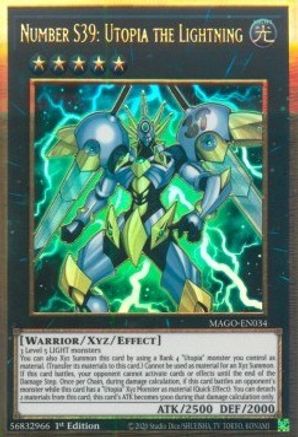 Number S39: Utopia the Lightning (Premium Gold Rare) (MAGO-EN034) - Maximum Gold 1st Edition