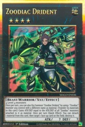 Zoodiac Drident (Premium Gold Rare) (MAGO-EN036) - Maximum Gold 1st Edition