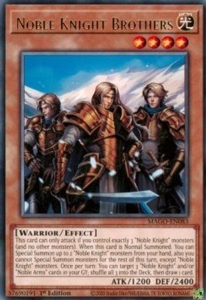 Noble Knight Brothers (Rare) (MAGO-EN083) - Maximum Gold 1st Edition