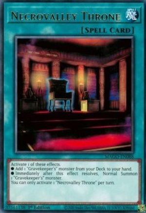 Necrovalley Throne (Rare) (MAGO-EN088) - Maximum Gold 1st Edition