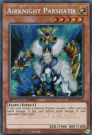 Airknight Parshath (Secret) (Secret Rare) (SBCB-EN132) - Speed Duel: Battle City Box 1st Edition