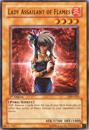Lady Assailant of Flames (Common) (LON-035) - Labyrinth of Nightmare Unlimited