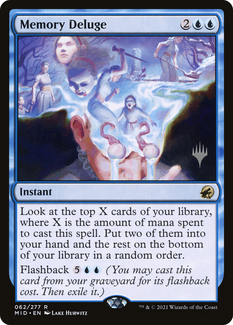 Memory Deluge (PPMID-062) [Promo Pack: Innistrad: Midnight Hunt Promos] Foil