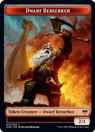 Dwarf Berserker // Icy Manalith Double-Sided Token (KHM-12 // 17) [Kaldheim] Foil
