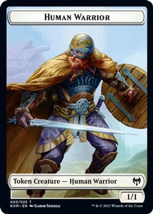 Human Warrior // Angel Warrior Double-Sided Token (KHM-3 // 2) [Kaldheim] Foil