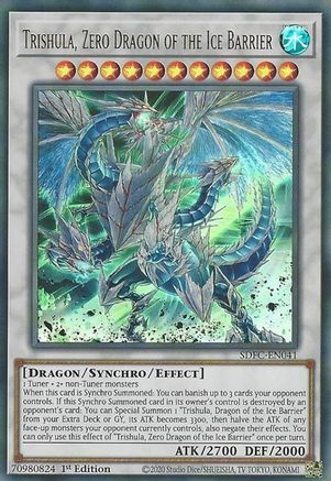 Trishula, Zero Dragon of the Ice Barrier (Ultra Rare) (SDFC-EN041) - Structure Deck: Freezing Chains 1st Edition