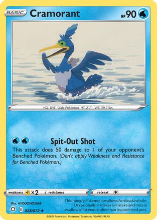 Cramorant (028/072) [Shining Fates] Reverse Holofoil - Uncommon