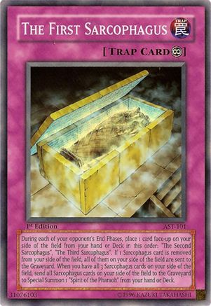 The First Sarcophagus (Super Rare) (AST-101) - Ancient Sanctuary 1st Edition