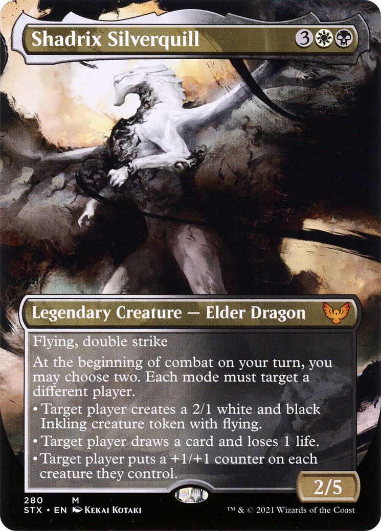 Shadrix Silverquill (Borderless) (STX-280) [Strixhaven: School of Mages] Foil