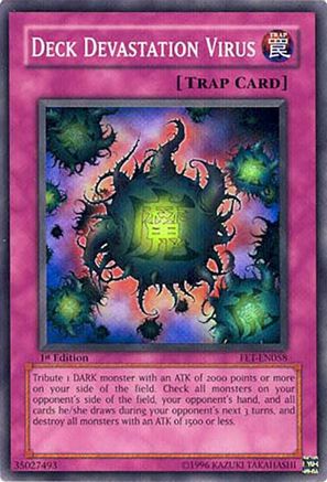 Deck Devastation Virus (Super Rare) (FET-EN058) - Flaming Eternity 1st Edition