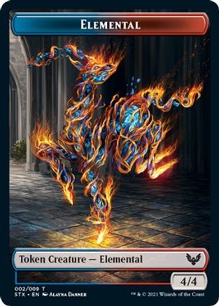Elemental (2) // Fractal Double-Sided Token (3) (STX-2 // 3) [Strixhaven: School of Mages]