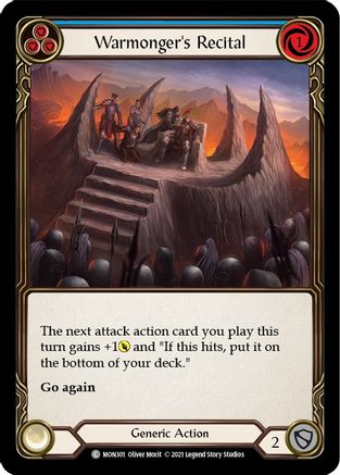 Warmonger's Recital (Blue) (MON301) - Monarch 1st Edition Rainbow Foil