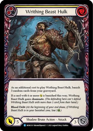 Writhing Beast Hulk (Yellow) (MON130) - Monarch 1st Edition Rainbow Foil