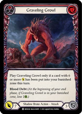 Graveling Growl (Red) (MON144) - Monarch 1st Edition