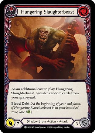 Hungering Slaughterbeast (Red) (MON147) - Monarch 1st Edition Rainbow Foil
