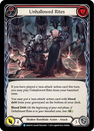 Unhallowed Rites (Red) (MON159) - Monarch 1st Edition Rainbow Foil