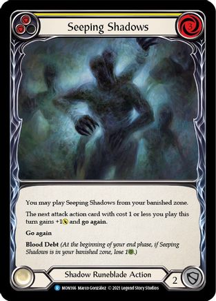 Seeping Shadows (Yellow) (MON166) - Monarch Unlimited Edition Rainbow Foil