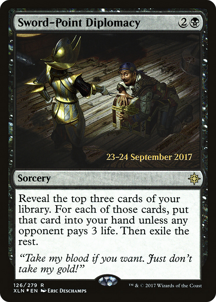 Sword-Point Diplomacy (PRE-126) [Ixalan Promos] Foil