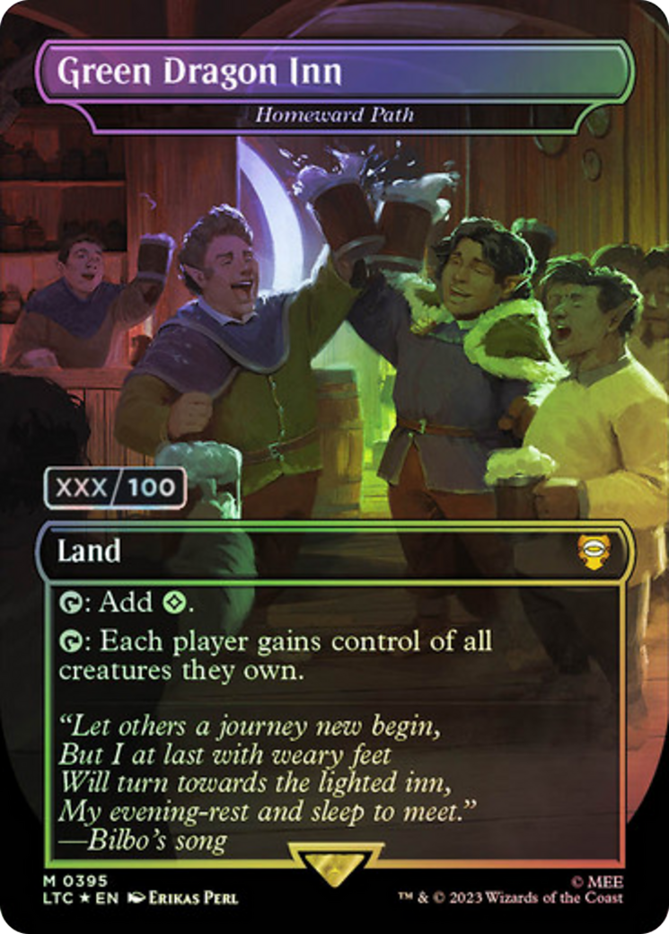 Green Dragon Inn - Homeward Path (Serial Numbered) (LTC-395) (Borderless) [Tales of Middle-earth Commander] Foil