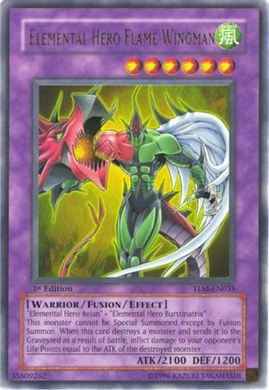 Elemental HERO Flame Wingman (Ultra Rare) (TLM-EN035) - The Lost Millennium 1st Edition