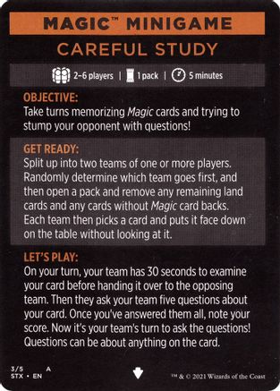 Magic Minigame: Careful Study (STX-004) [Strixhaven: School of Mages]