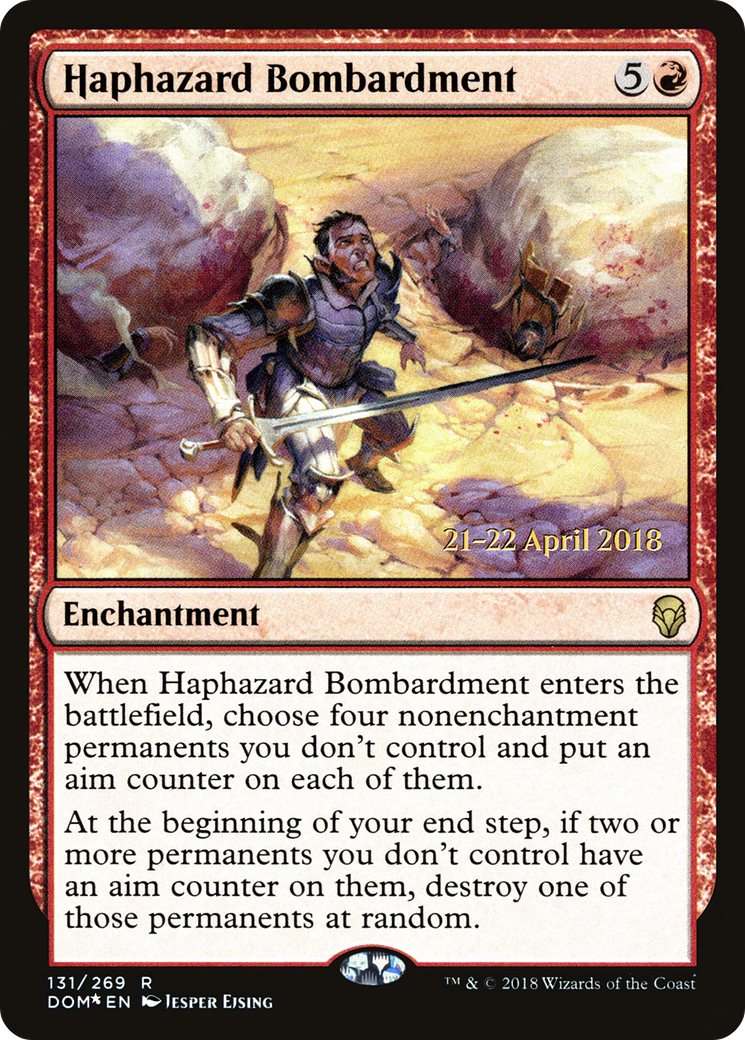 Haphazard Bombardment (PRE-131) [Dominaria Promos] Foil