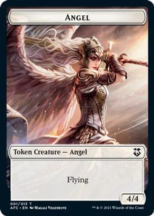 Angel // Saproling Double-Sided Token (AFC-1 // 8) [Commander: Adventures in the Forgotten Realms]