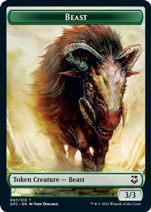 Beast // Dragon Spirit Double-Sided Token (AFC-7 // 9) [Commander: Adventures in the Forgotten Realms]
