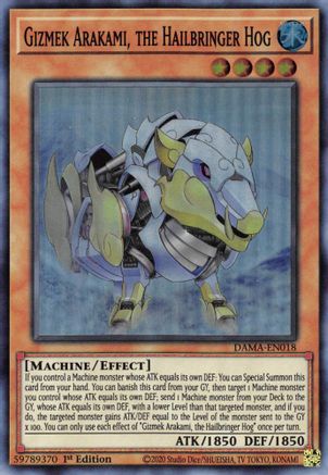 Gizmek Arakami, the Hailbringer Hog (Super Rare) (DAMA-EN018) - Dawn of Majesty 1st Edition