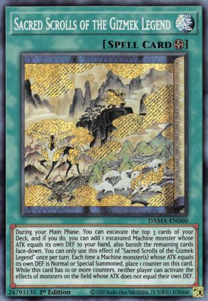 Sacred Scrolls of the Gizmek Legend (Secret Rare) (DAMA-EN060) - Dawn of Majesty 1st Edition